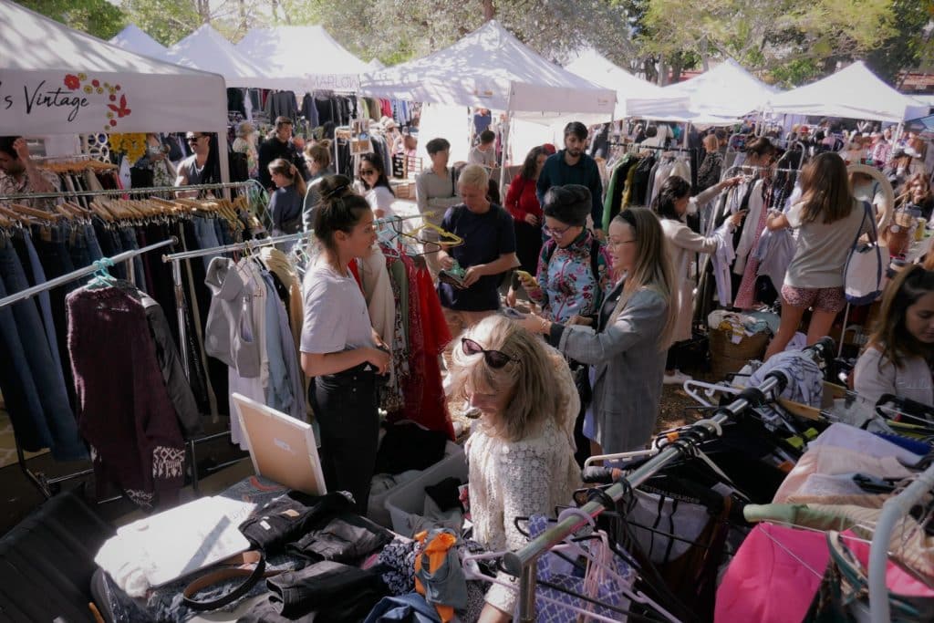 people shopping at the glebe markets