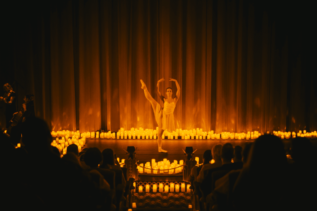A ballerina performs at a Candlelight concert in Sydney