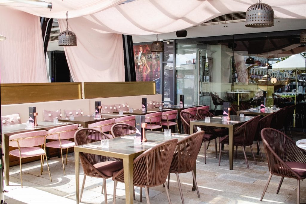 pink restaurant mecca bah in sydney offering bottomless brunch