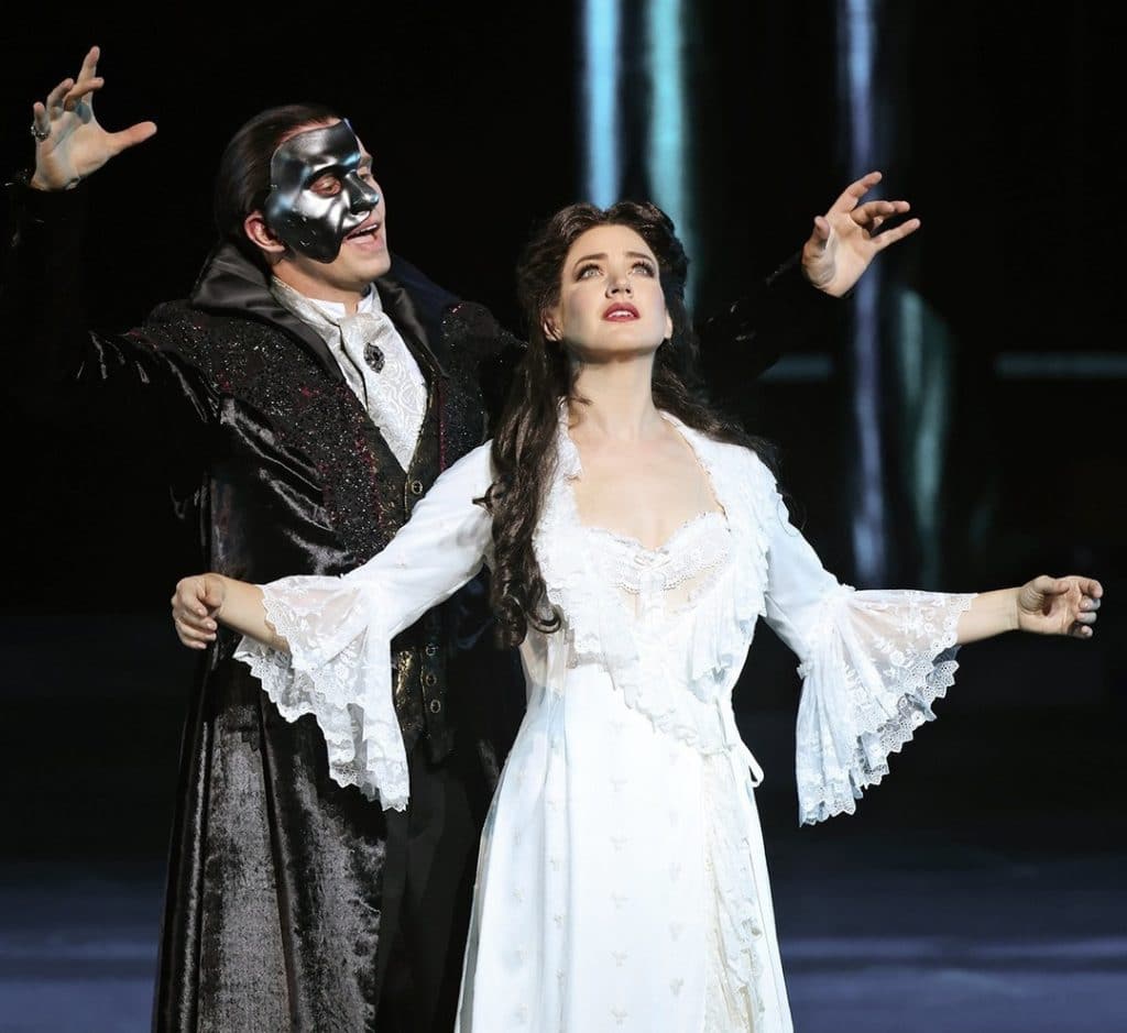 performers on stage for phantom of the opera