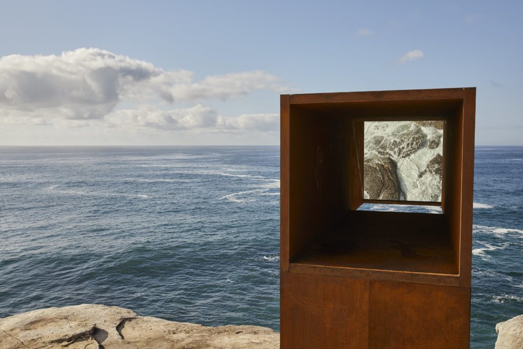 an artwork along bondi for sculpture by the sea