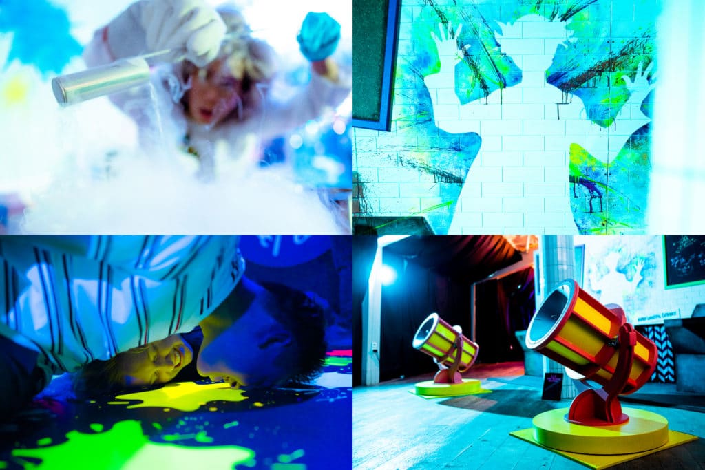 collage of set photos of chaos lab in Sydney