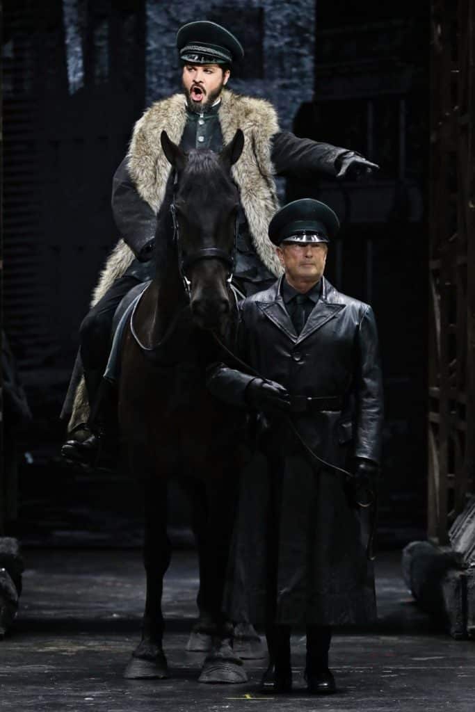 Taras Berezhansky as Attila on Zulu the horse in Opera Australias production of Attila