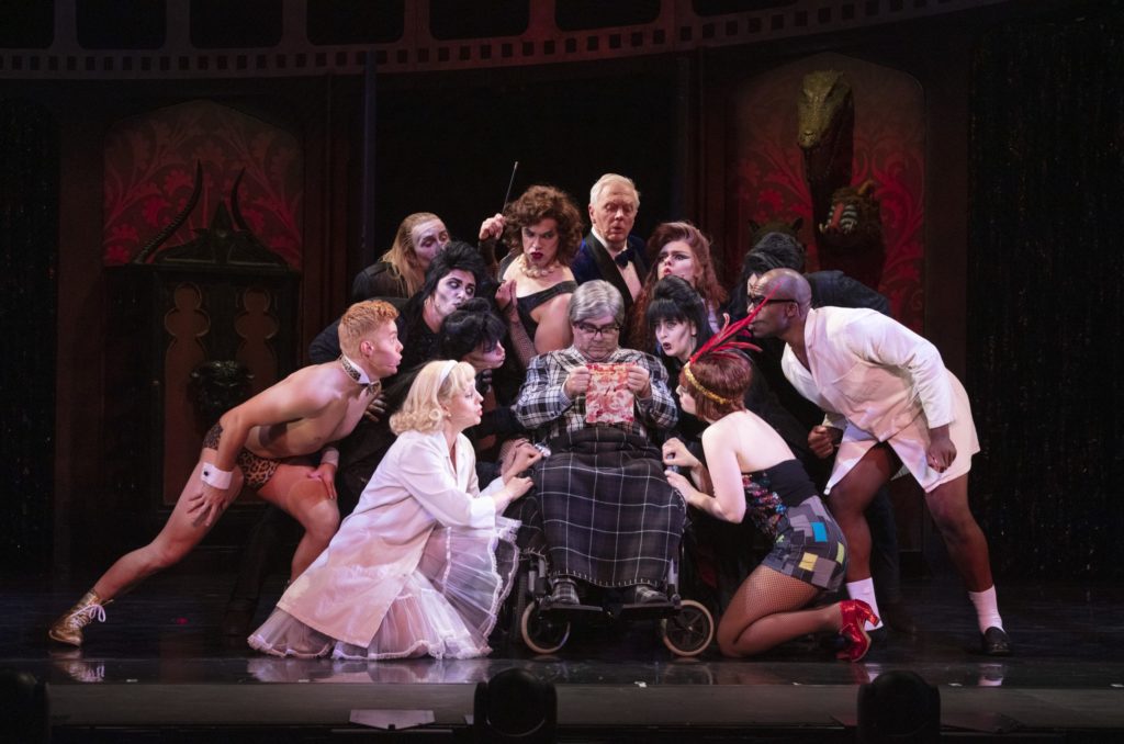 performers on stage for the rocky horror show