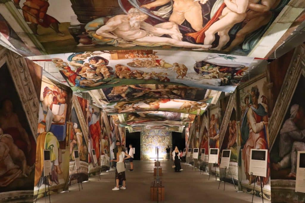 People at the sistine chapel exhibition