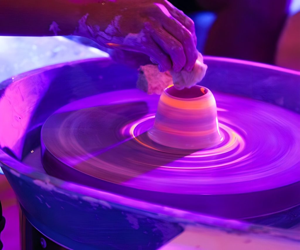 a glow-in-the-dark pottery wheel