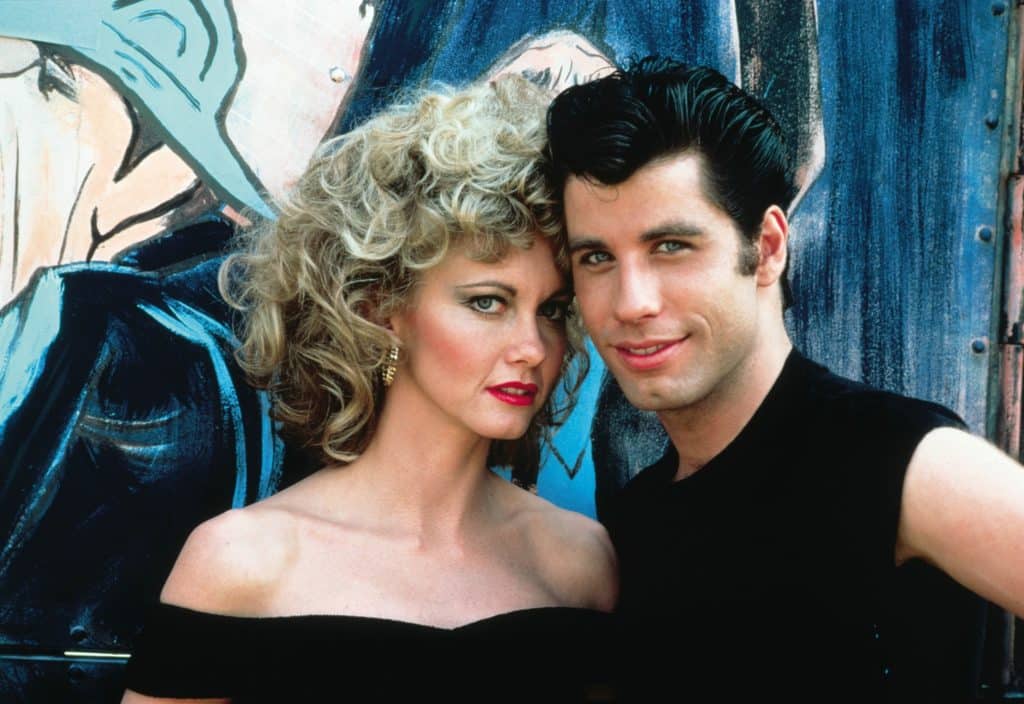 Olivia Newton-John and John Travolta in a still from Grease
