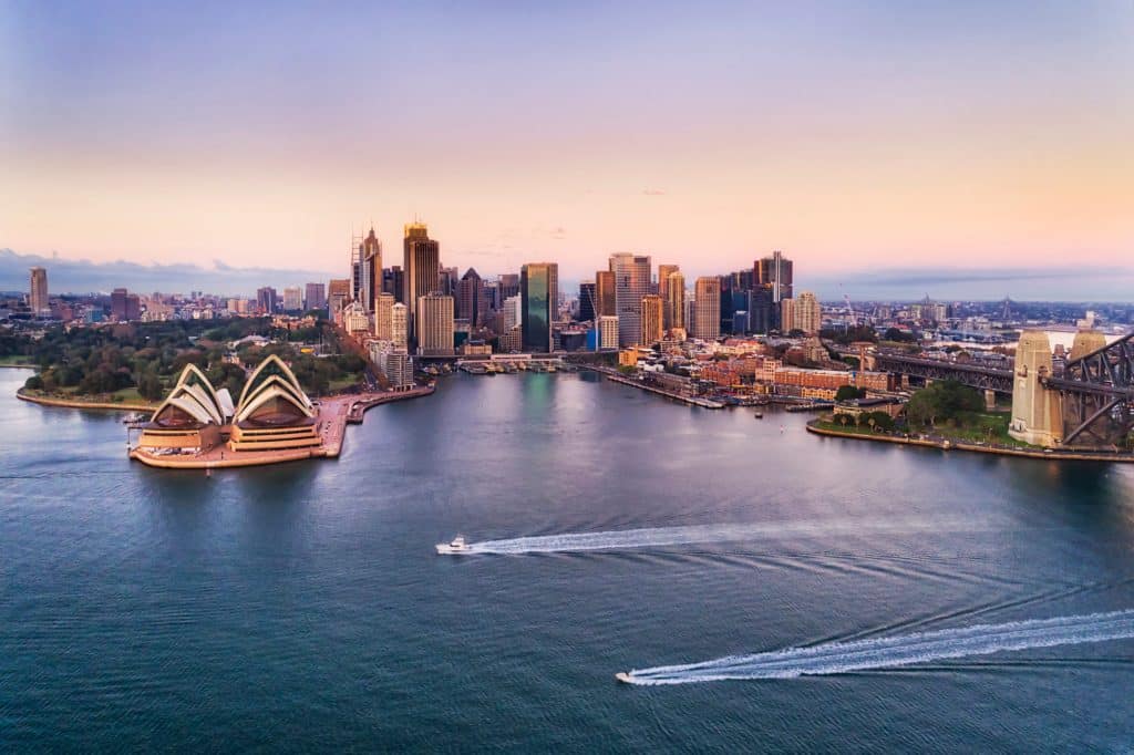 aerial view of sydney harbour