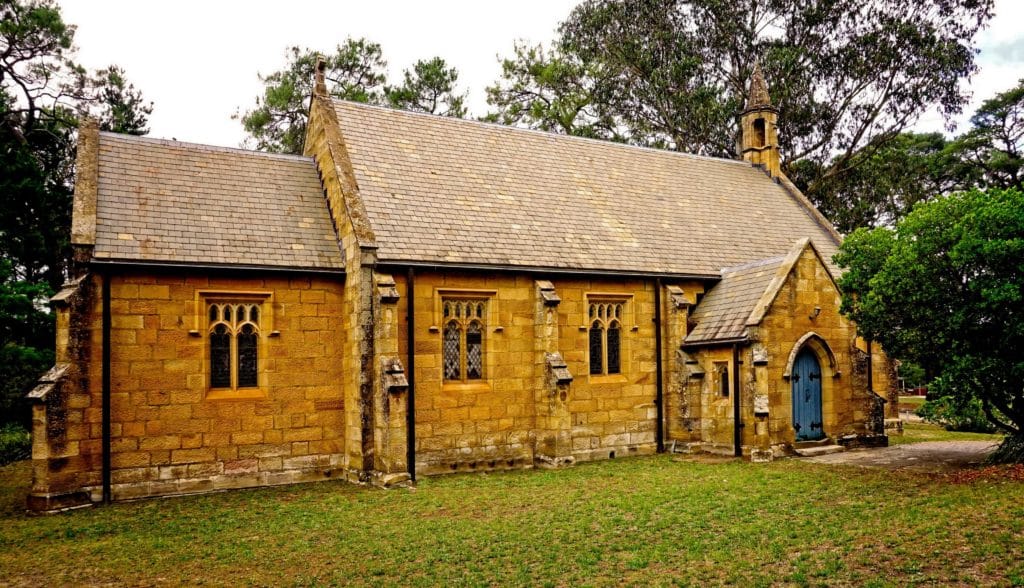 old stone church in the town of berrima